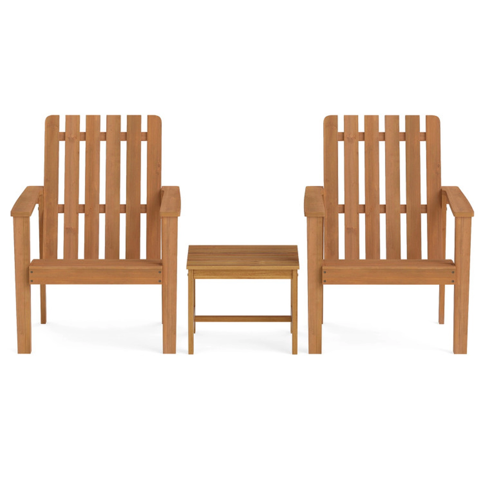 SUGIFT 17-in Square Acacia Wood Patio Side Tables 400-lb Capacity Repaintable Surface Natural Set of 2