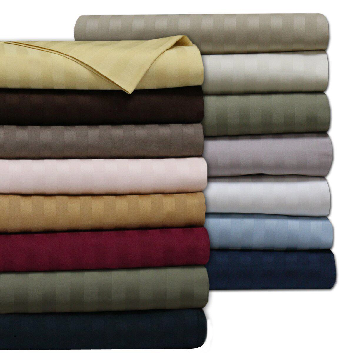 Egyptian Linens 600 Thread Count Damask Stripe Cotton Sheet Set