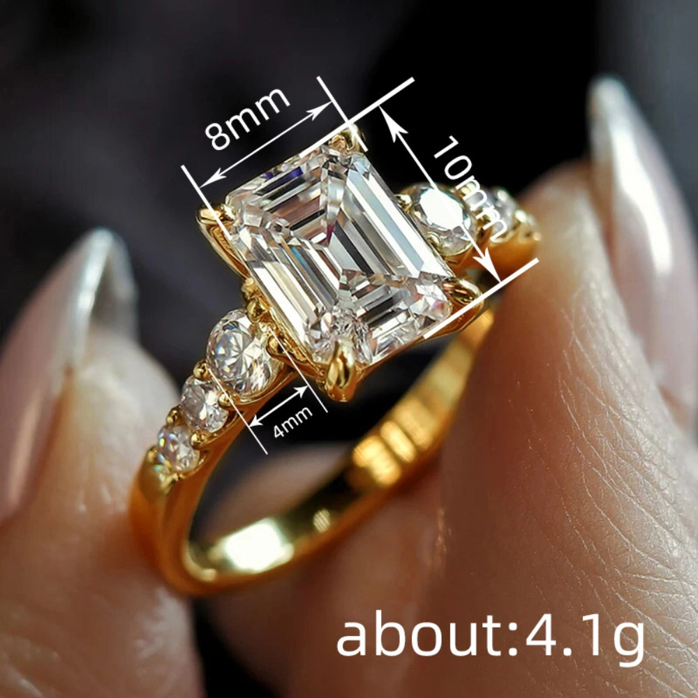 Classic 4-Prong Zirconia Engagement Rings for Women Elegant Wedding Ring