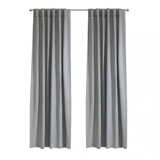 Habitat Mulberry Light Filtering Functional Dual Header Curtain Panel for Windows 54" x 95" Grey