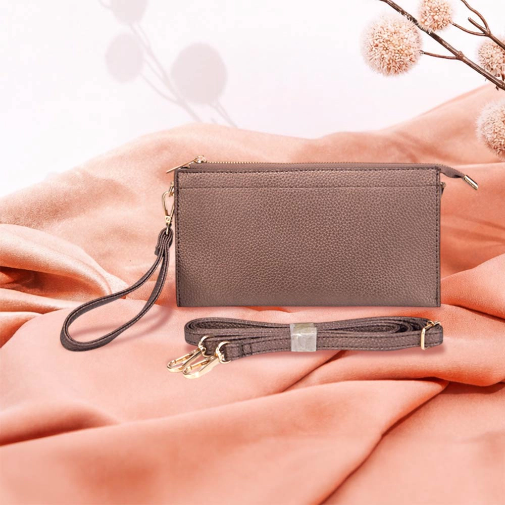 Fashnzfab Faux Leather Slim Wallet Crossbody Bag