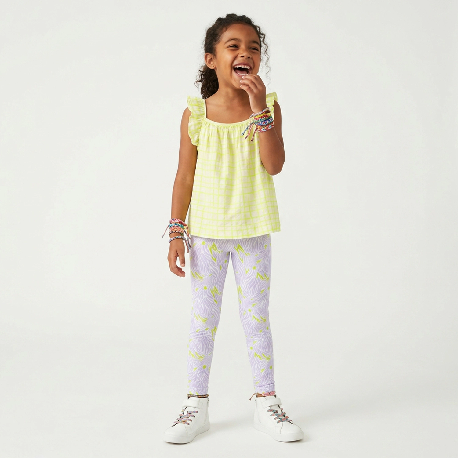 Rockets of Awesome Neon Gingham Smock Top for Girls