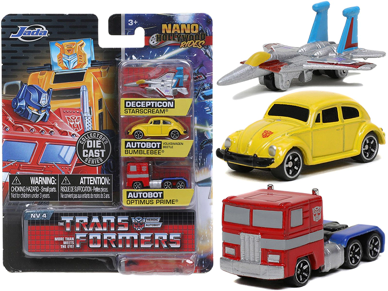 Jada Collectible "Transformers" 3 Piece Set Release 2 "Nano Hollywood Rides" Diecast Models