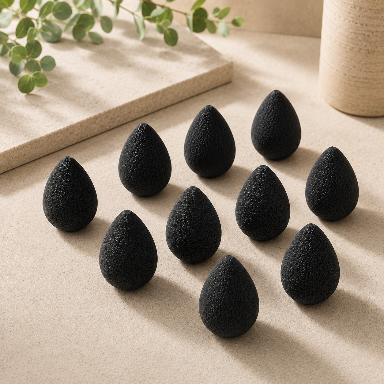 Pursonic Unisex Natural Bamboo Charcoal Konjac Sponge 10-Pack