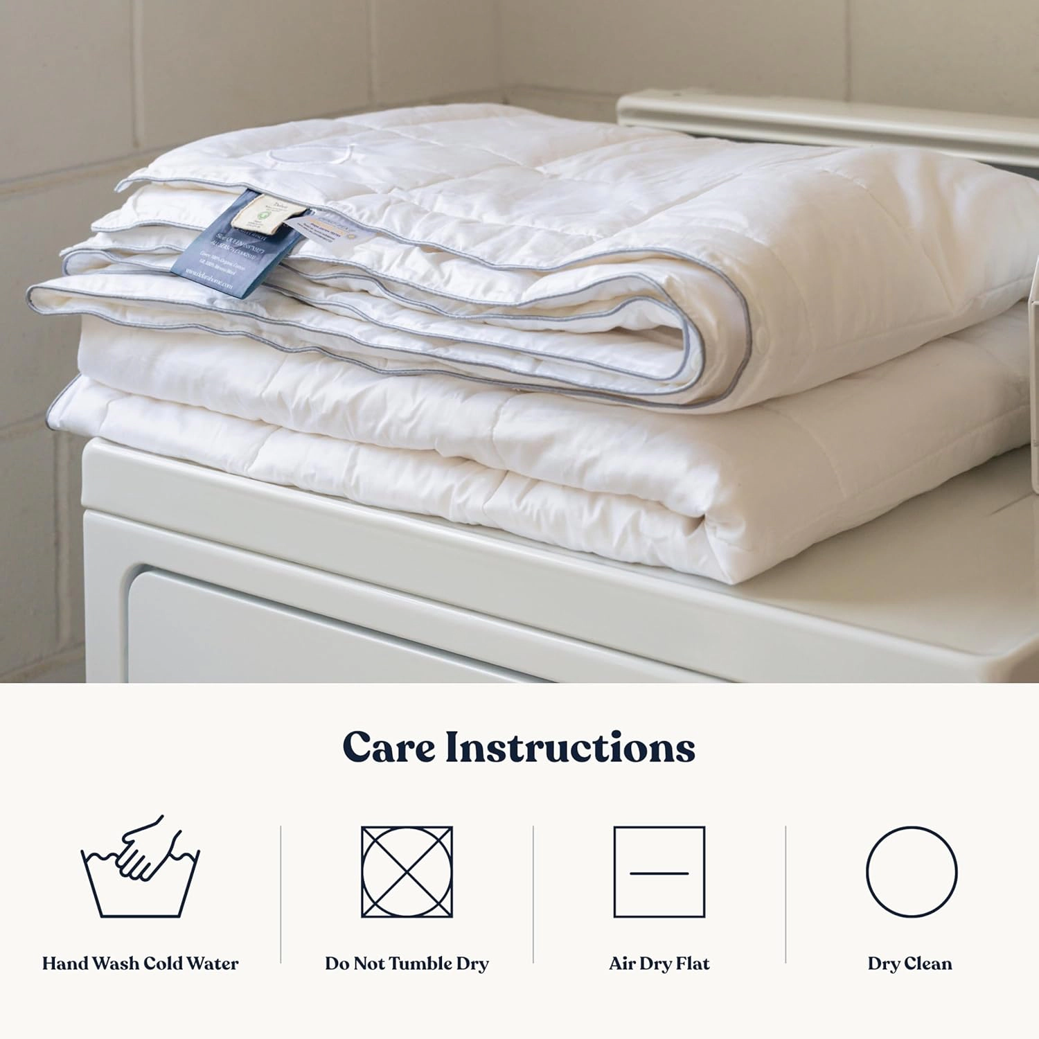 Delara Organic Merino Wool Comforter 300 GSM, 400TC Organic Cotton Shell, All-Season Duvet Insert