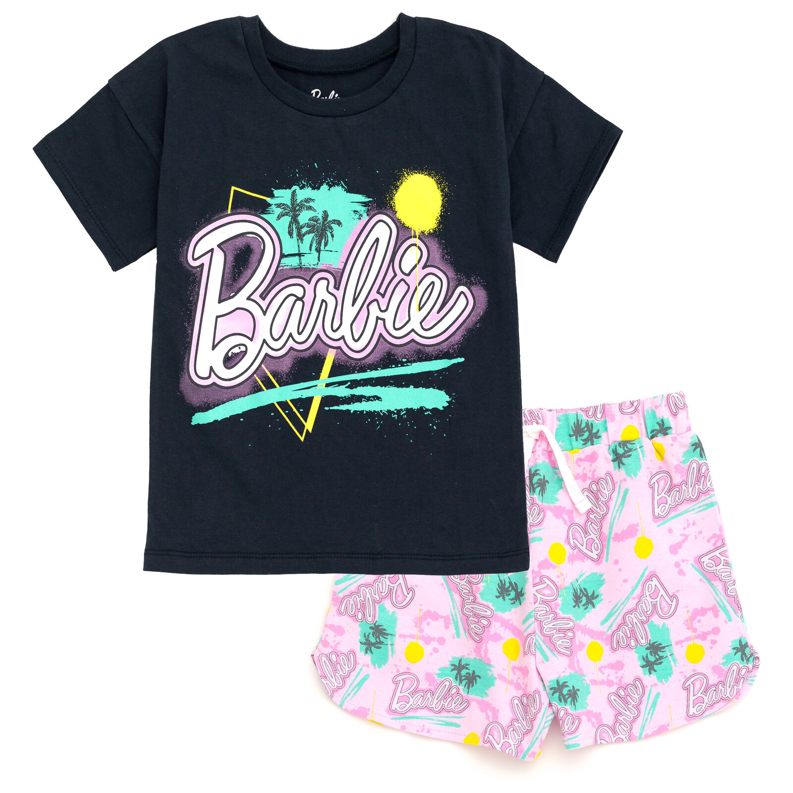 Barbie Girls' 2-Piece T-Shirt and French Terry Shorts Set