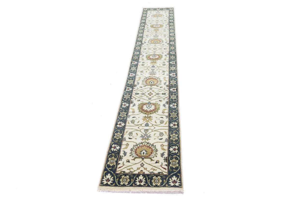 Magic Rugs Cream Floral Osh Chobi 2'6X14 Peshawar Oriental Runner Rug