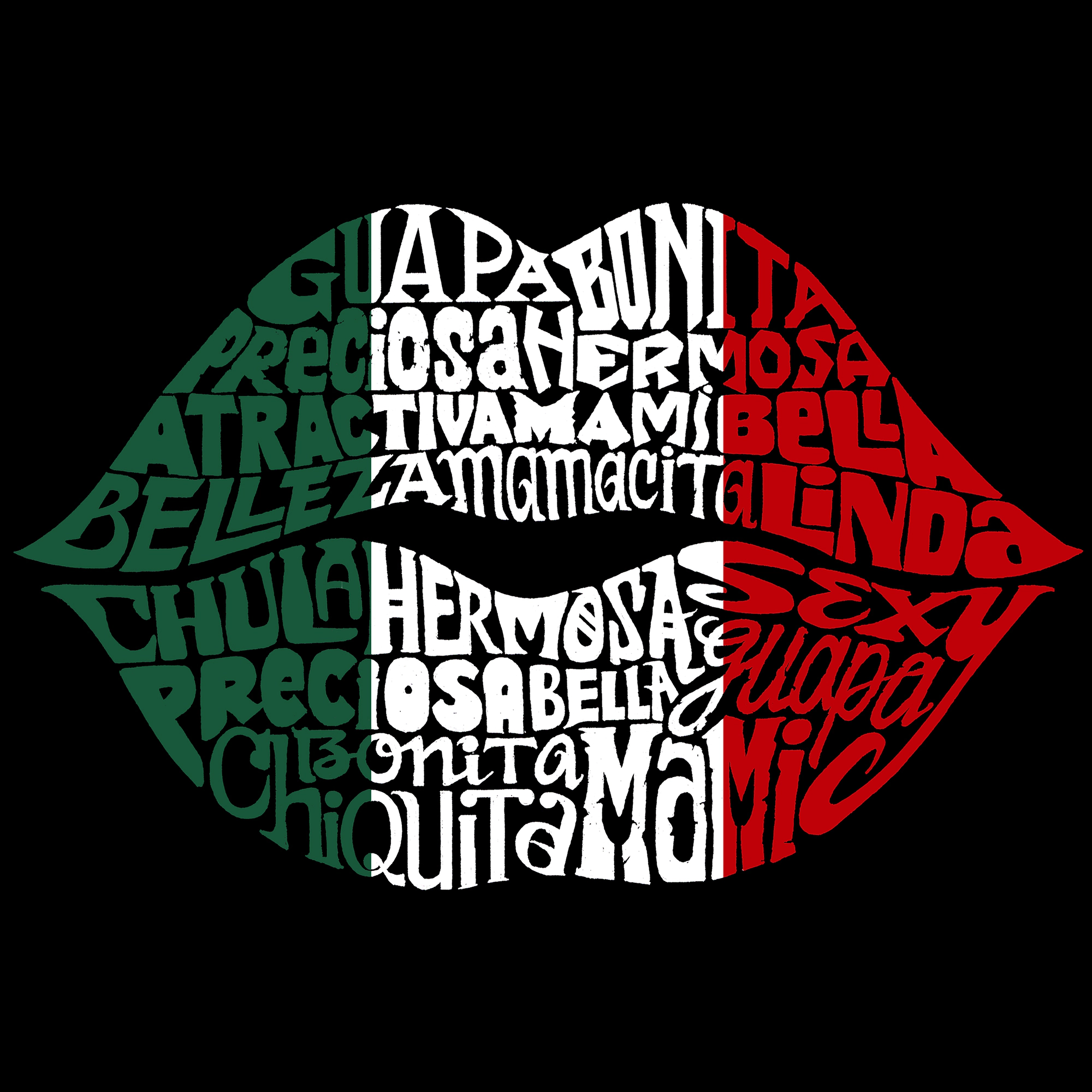 LA Pop Art Latina Lips - Women's Word Hooded Sweatshirt