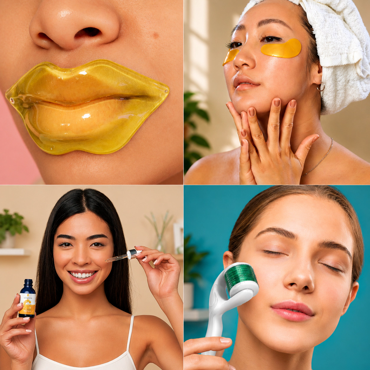 Pursonic Unisex Facial Care & Anti-Aging Beauty Essentials Vitamin C Serum, Eye Patches & Derma Roller Bundle