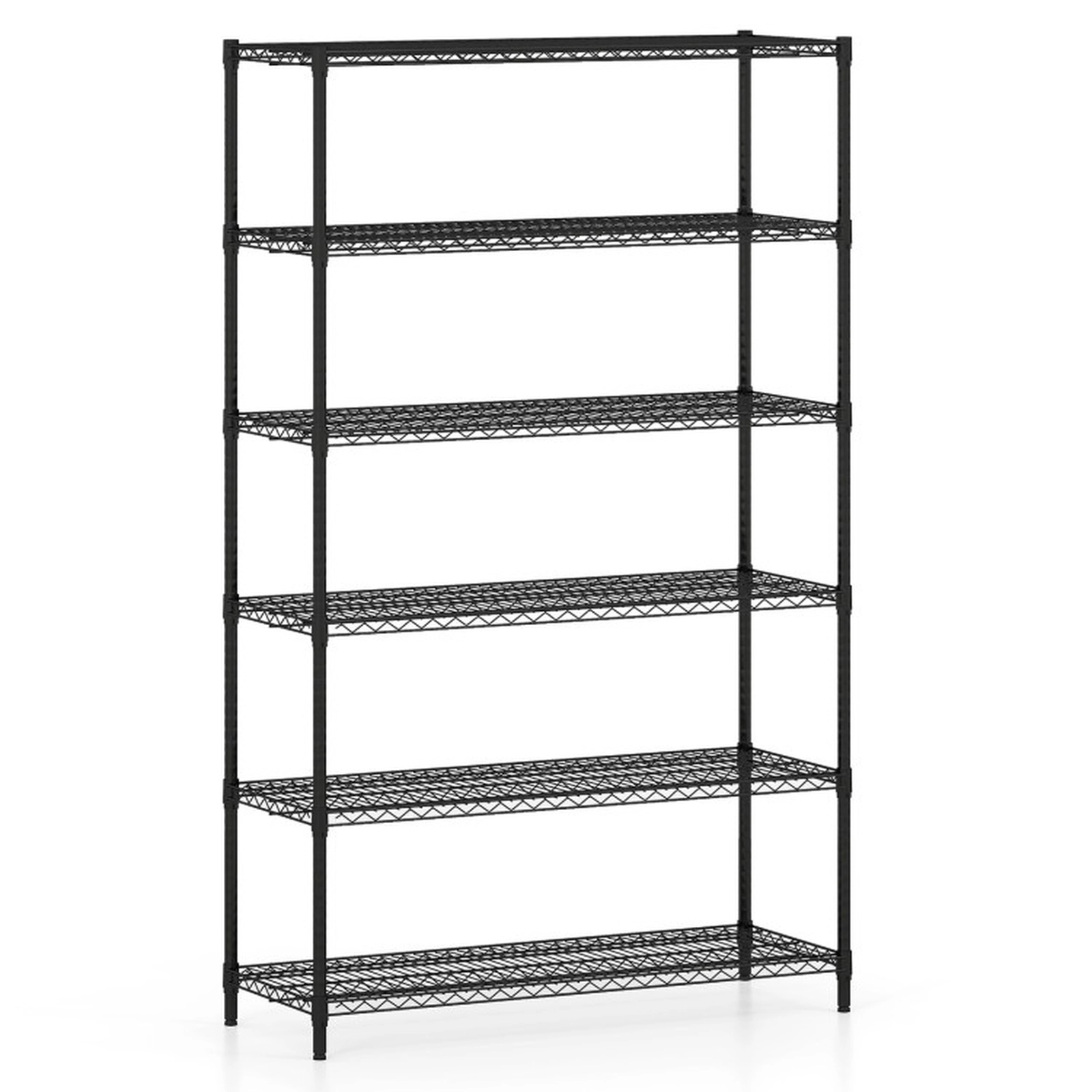SUGIFT 6-Tier Storage Shelving Unit with V-Shaped Wire Rack 4800-lb Total Capacity 800-lb Per Shelf Black