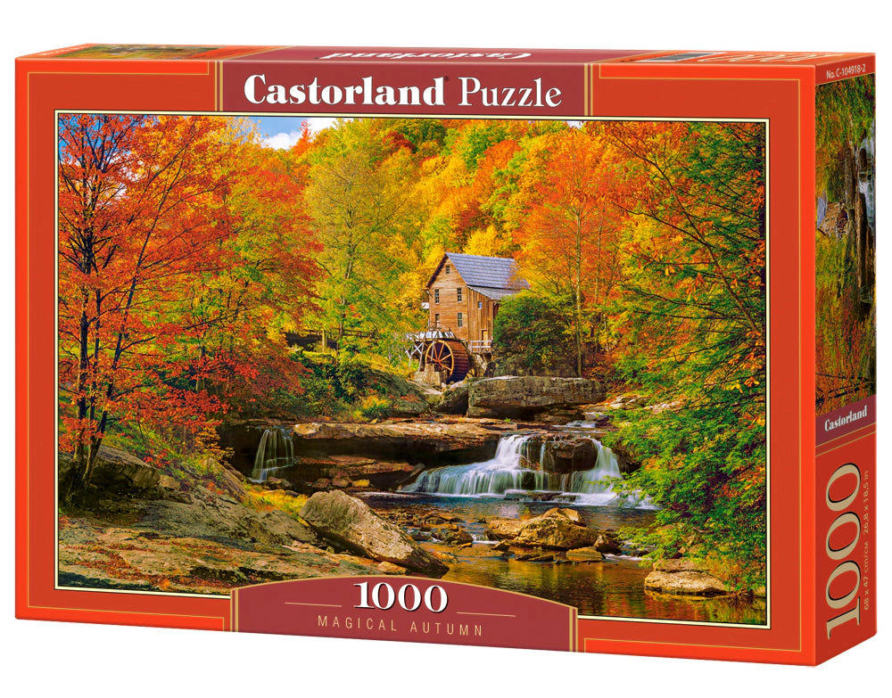 CASTORLAND 1000 Piece Jigsaw Puzzles, Magical Autumn, Water mil, Nature puzzles, C-104918-2