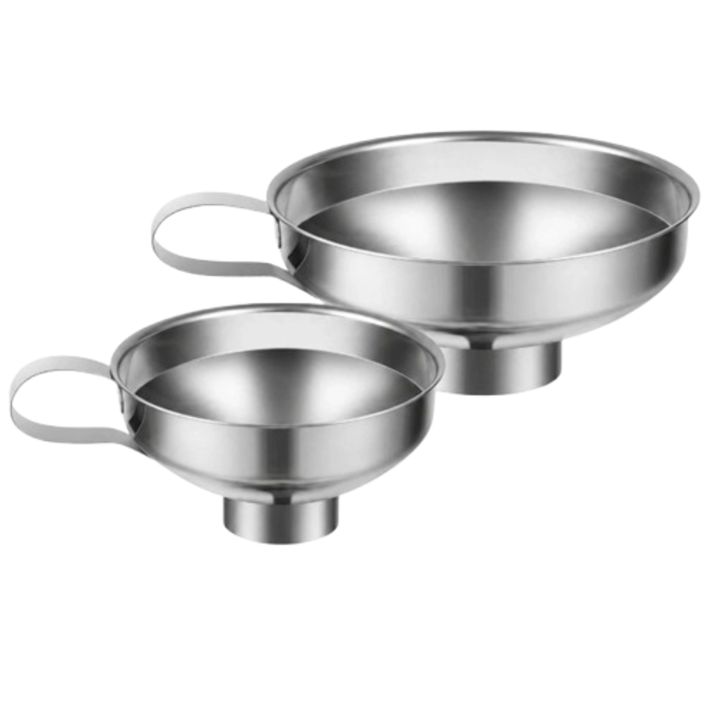Home Collection 2-Piece Stainless Steel Wide Mouth Canning Funnel Set for Mason Jars