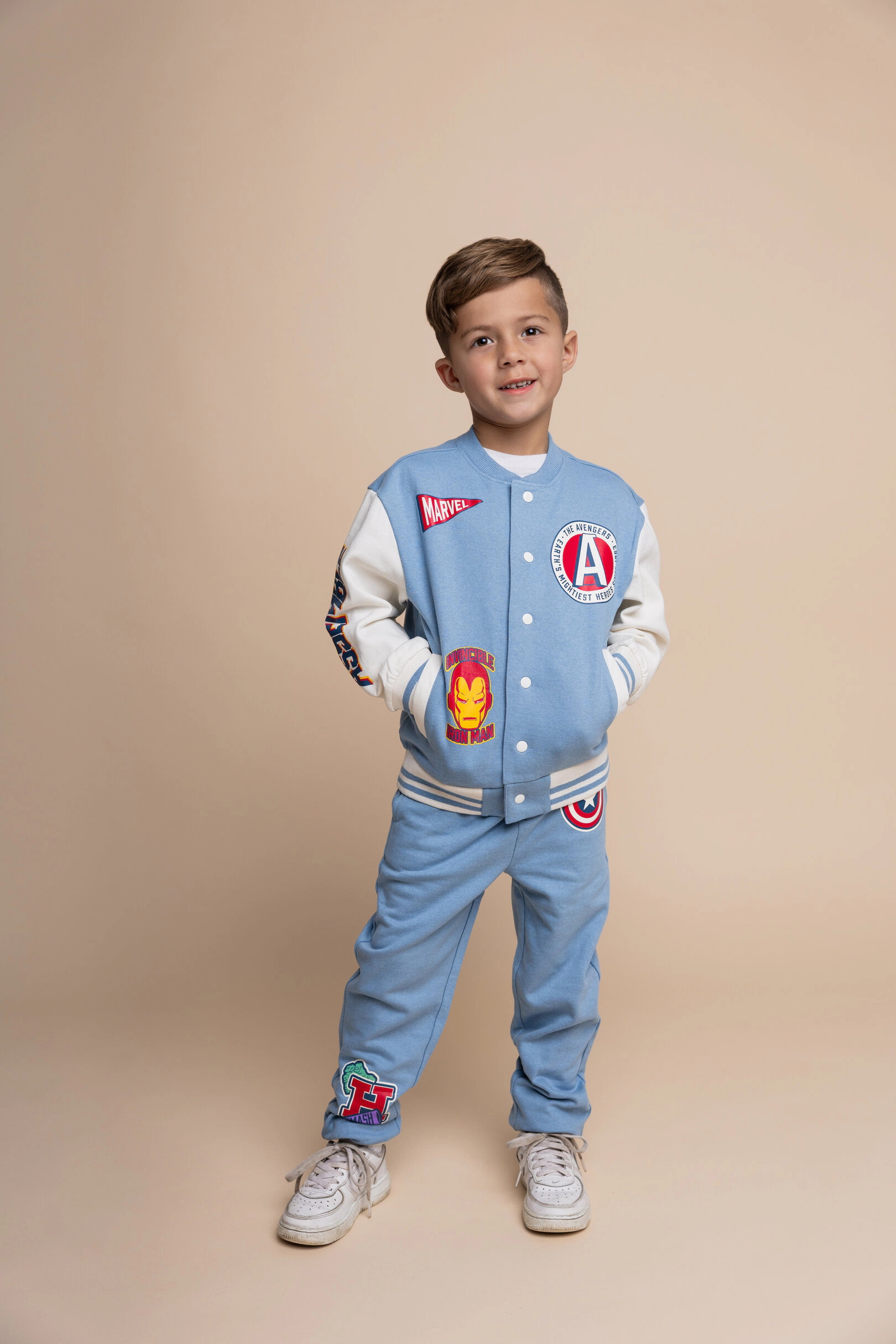 Marvel Boys' Fleece Varsity Jacket and Pants Set