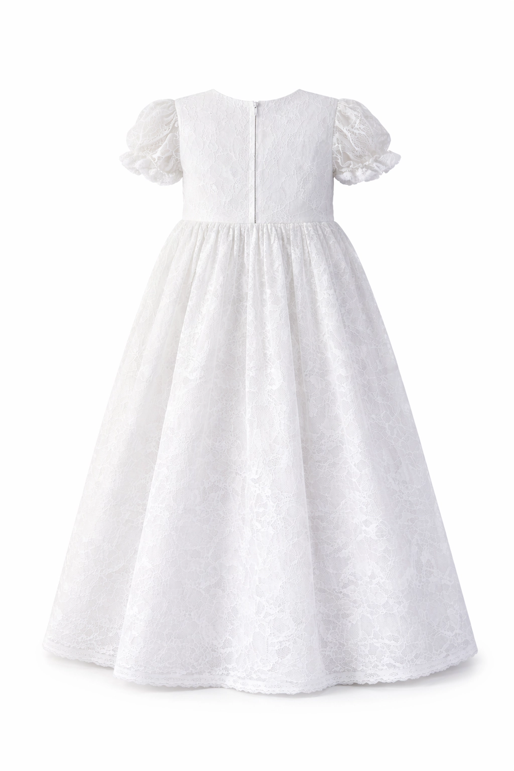 Laurenza's Baby Girls Lace Heirloom Short-Sleeve Baptism Christening Gown