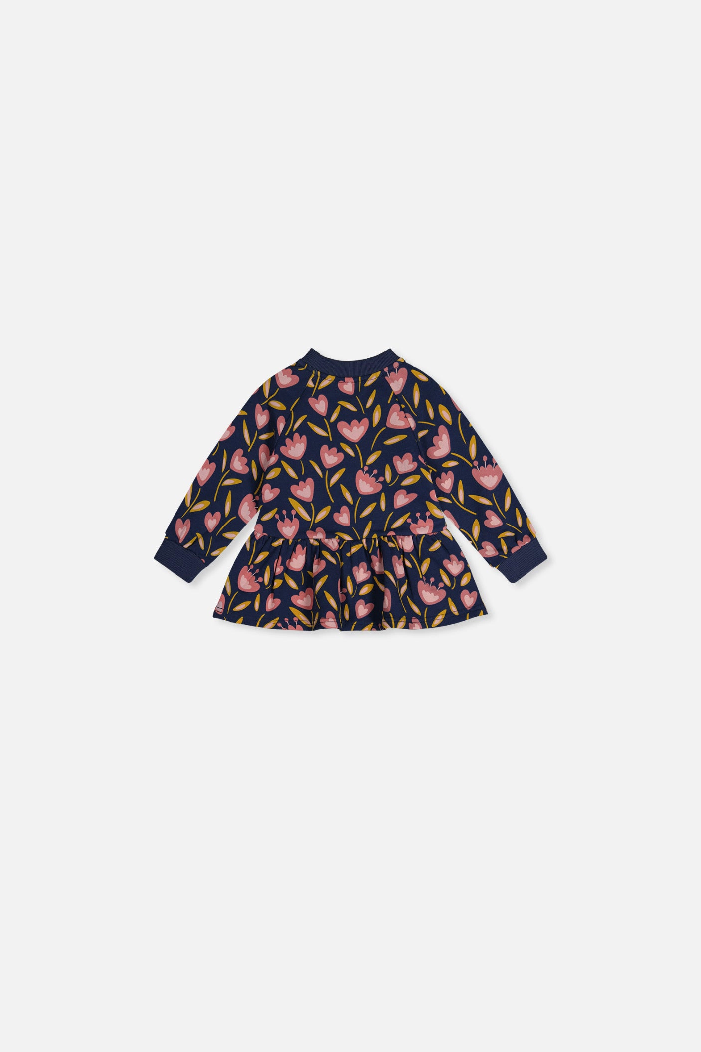 Deux par Girls Tulip Print Peplum French Terry Top