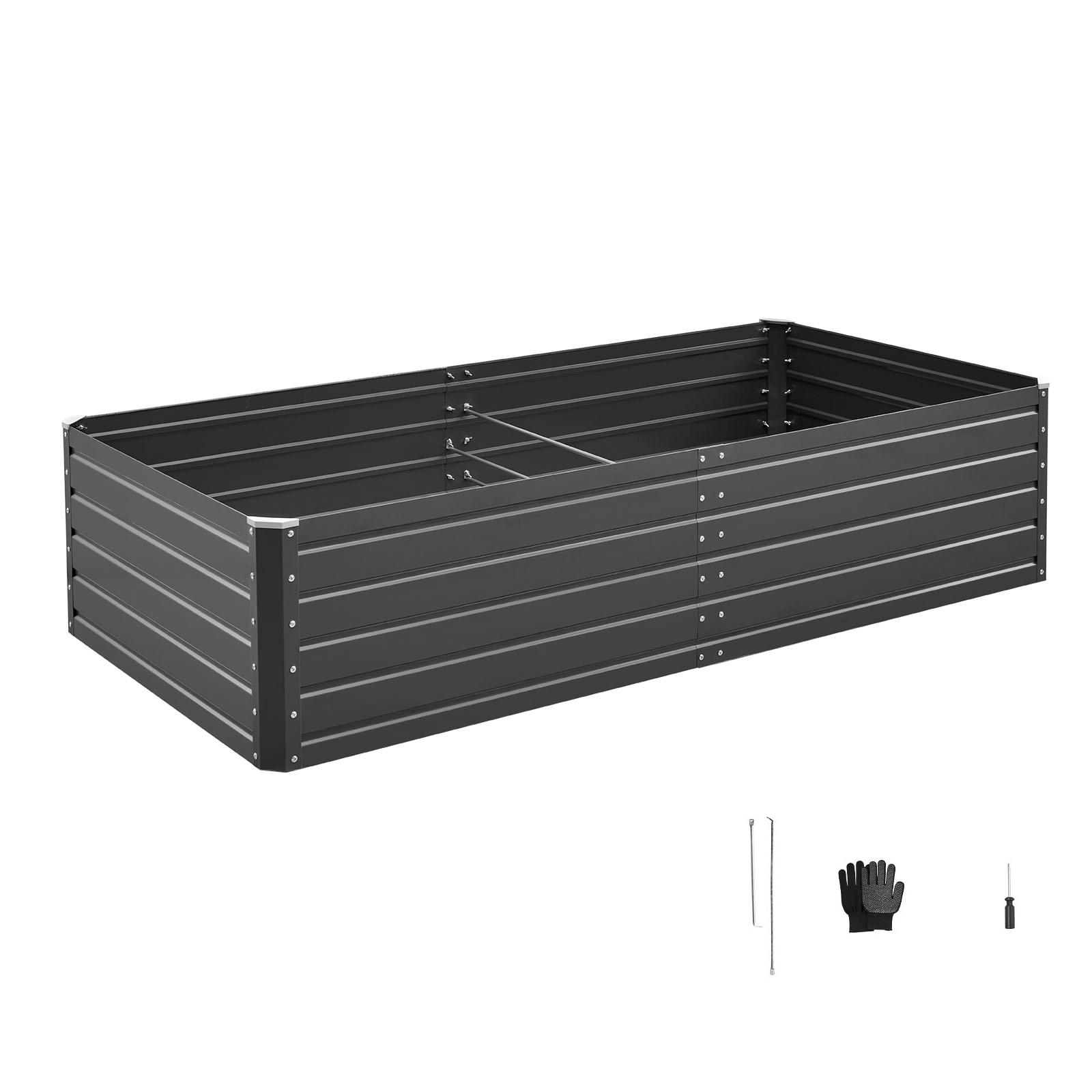 HONGGE Metal Raised Garden Bed Outdoor Galvalume Planter Garden Box Open Bottom Design Large Planter Raised Bed for