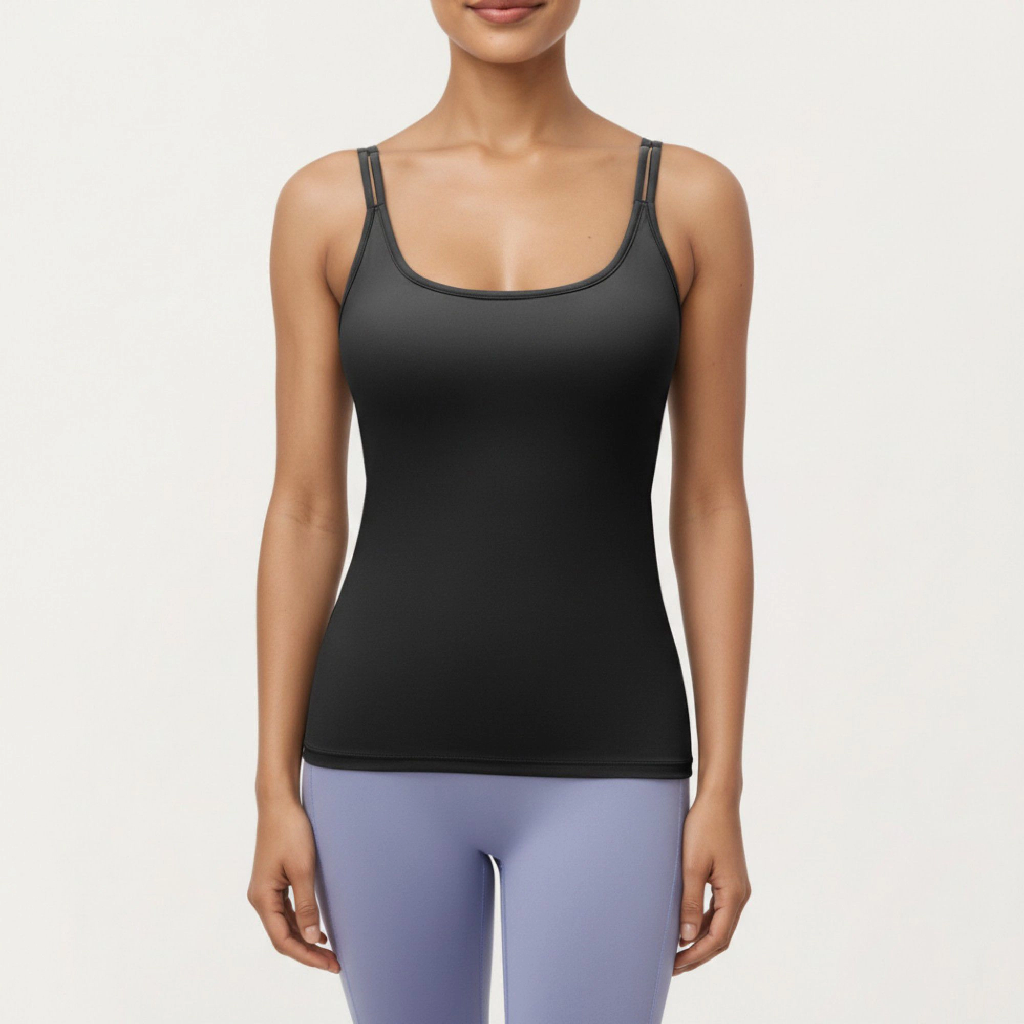 Anna-Kaci Women's Fitted Athletic Tank Top with Double Strap Back and Smooth Stretch Knit Fabric