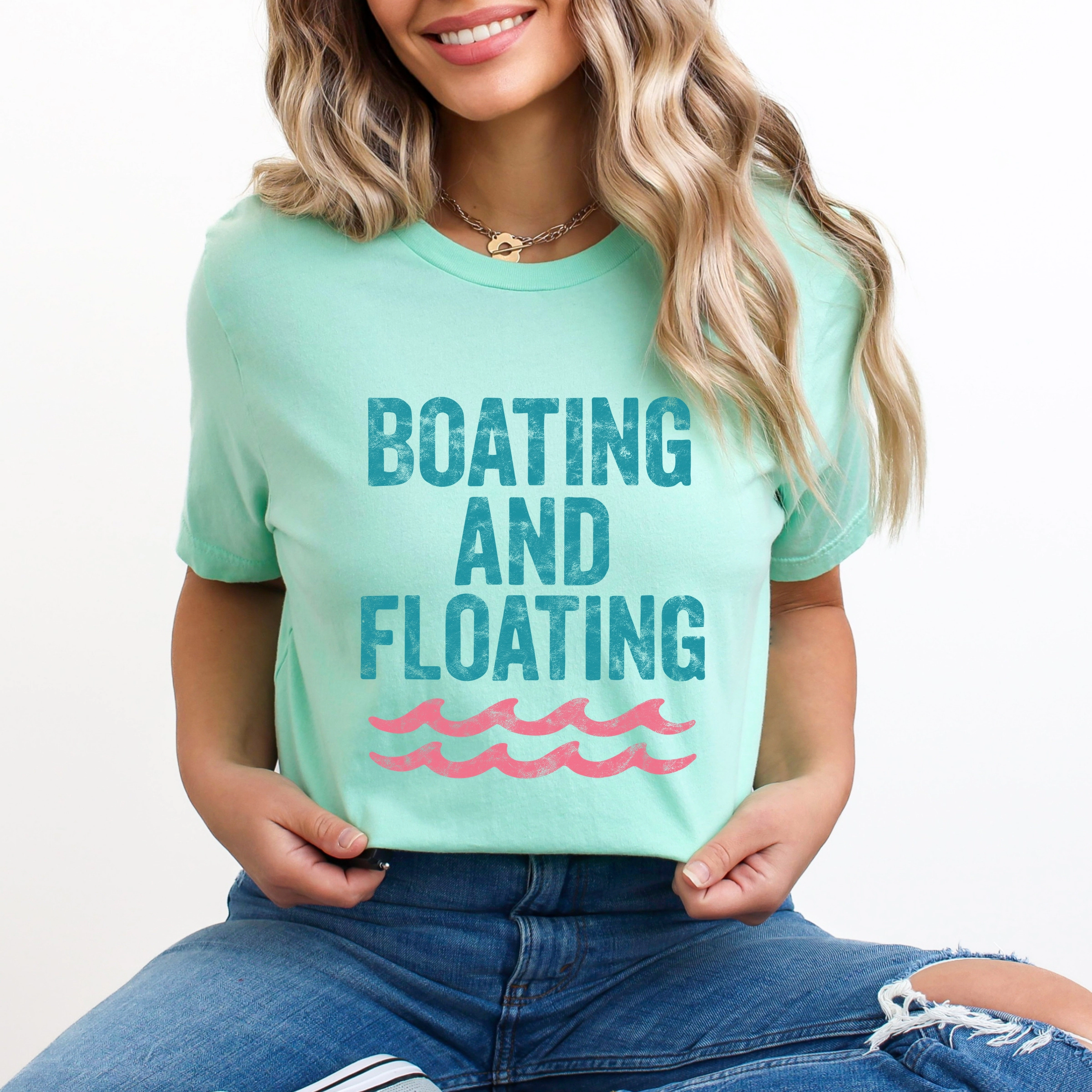 Simply Sage Market - Boating And Floating Distressed Women's Short Sleeve Graphic T-Shirt