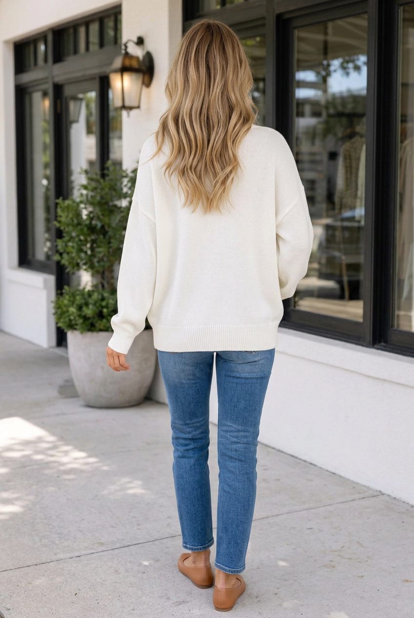 Threaded Pear Women's Franceskah Dropped Shoulder Relaxed Sweater