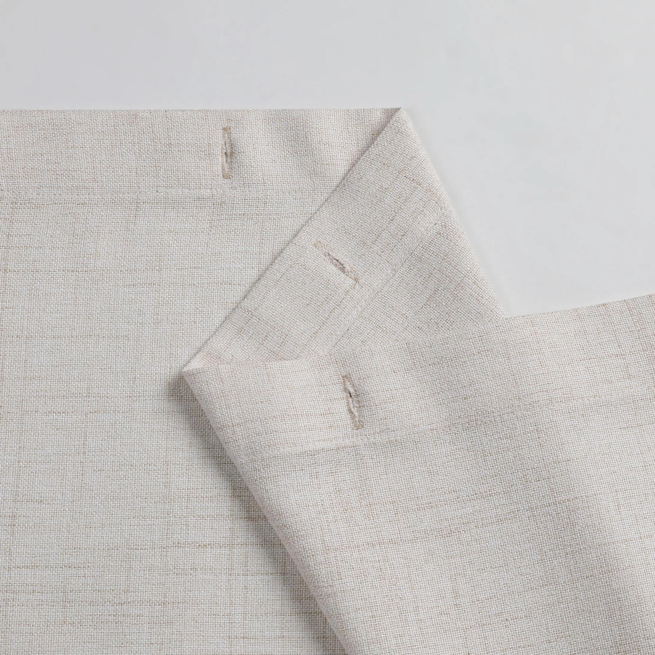Dainty Home Ophelia Floral Scalloped Embroidered Textured Soft Linen Textured Fabric Shower Curtain, 72" x 72"