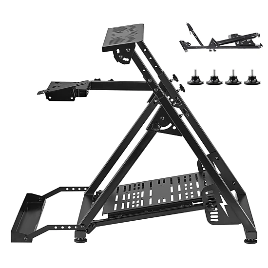 HONGGE Adjustable Foldable Racing Wheel Stand Simulator Cockpit for Logitech Thrustmaster Pedals