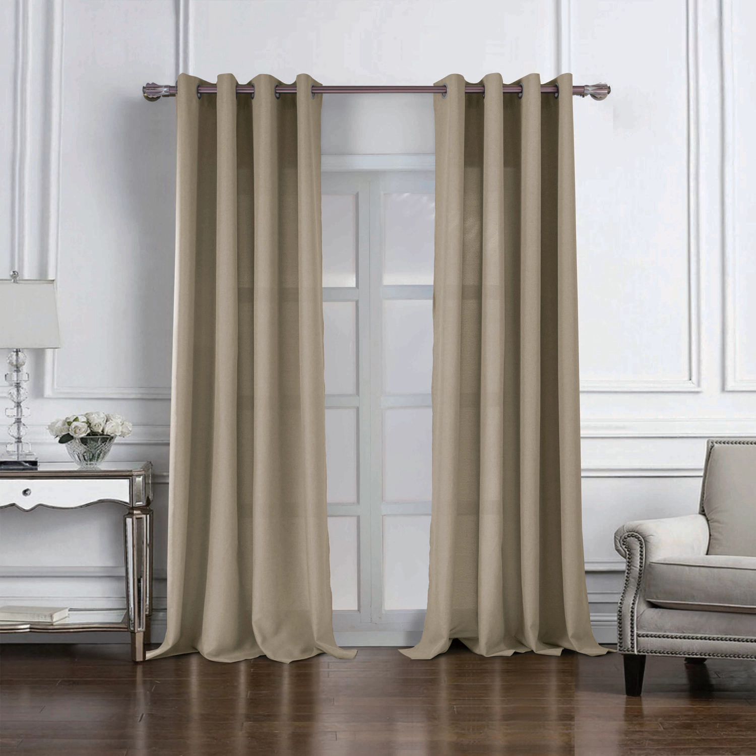 RT Designers Collection Cole Textured Grommet Room Darkening Curtain Panel 54" x 84" Taupe