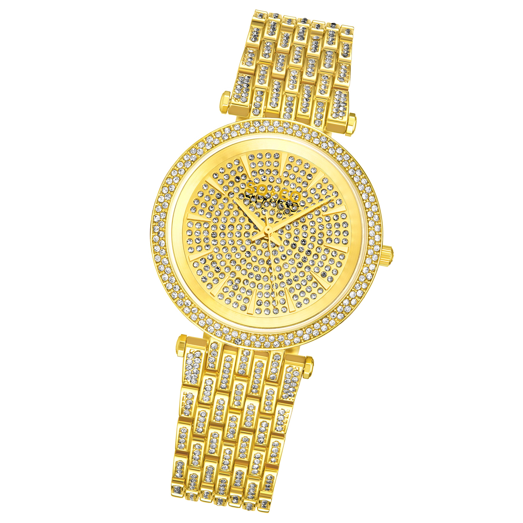 SO&CO Madison 5527 38mm Crystal Encrusted Watch with Stainless Steel Bracelet