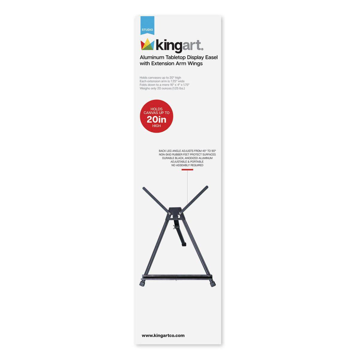 KINGART Aluminum Tabletop Easel 15"–21" Adjustable