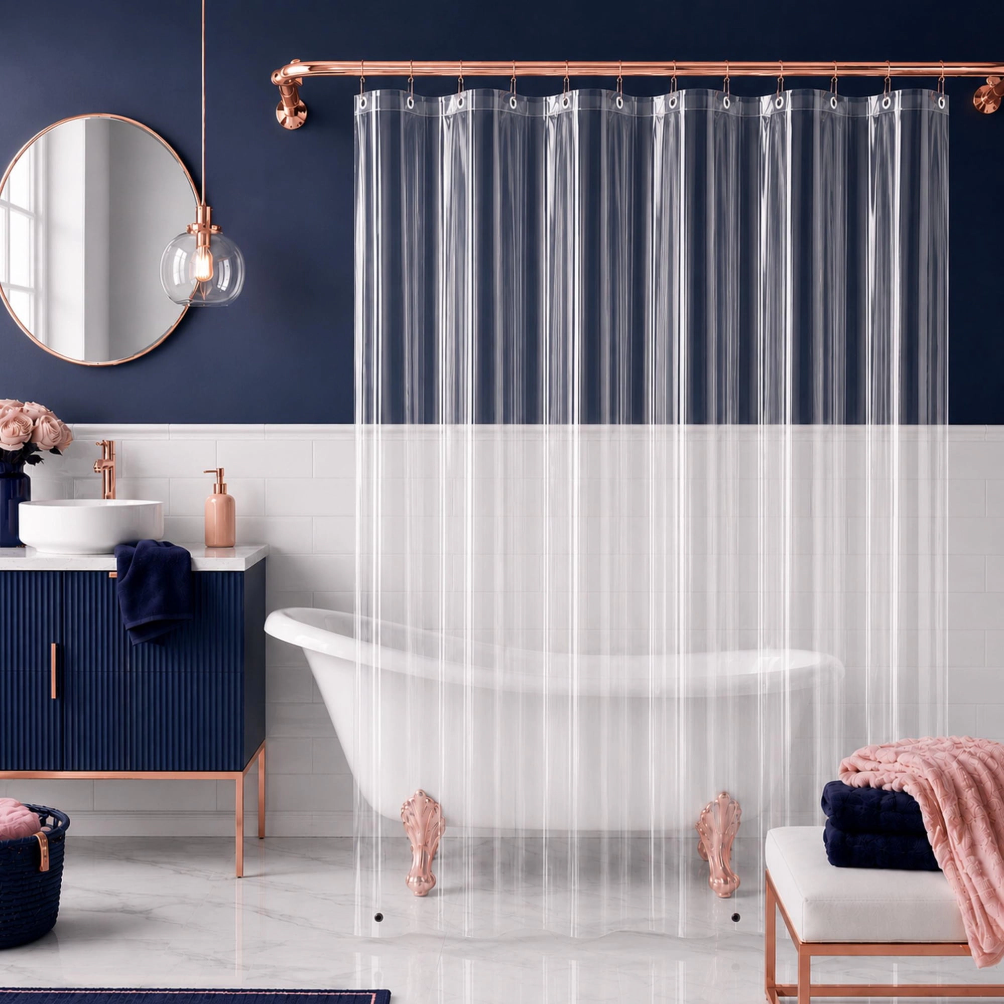 Dainty Home Extra Heavy Weight Shower Curtain Liner With Magnetized Hem 70" x 72"