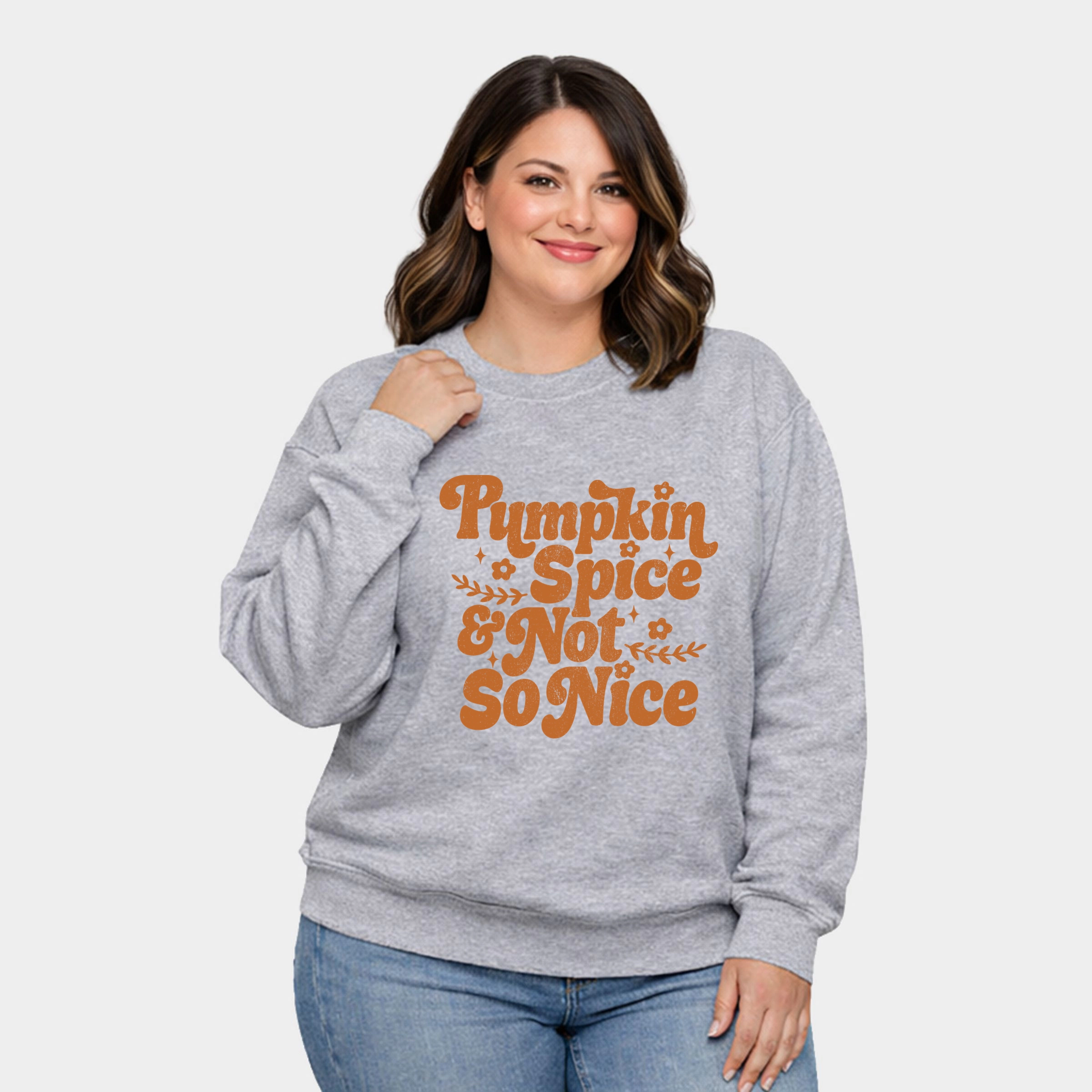 Simply Sage Market - Women's Plus Sized Graphic Sweatshirt Pumpkin Spice And Not So Nice