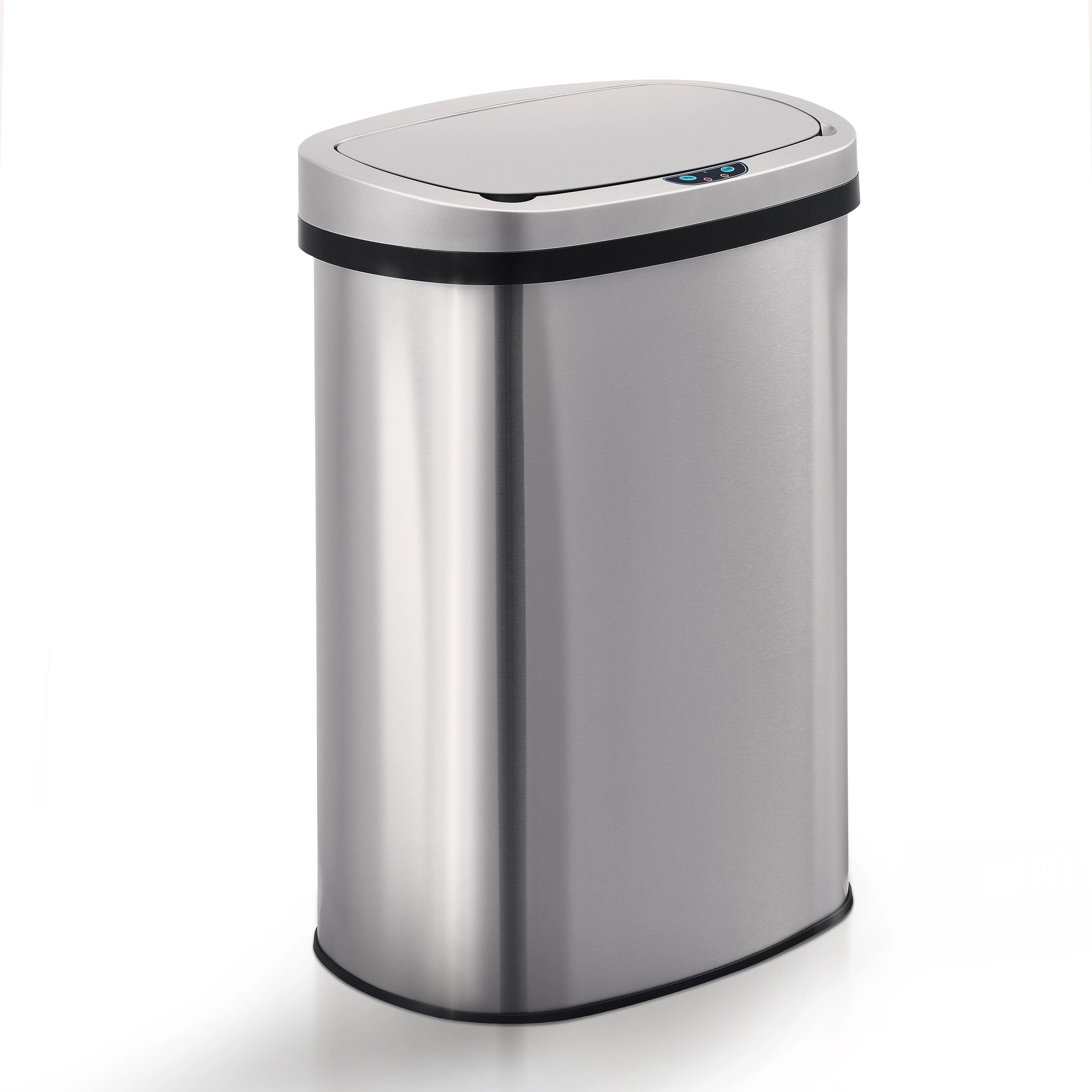 Innovaze 13 Gal./50 Liter Stainless Steel Oval Motion Sensor Trash Can for Kitchen