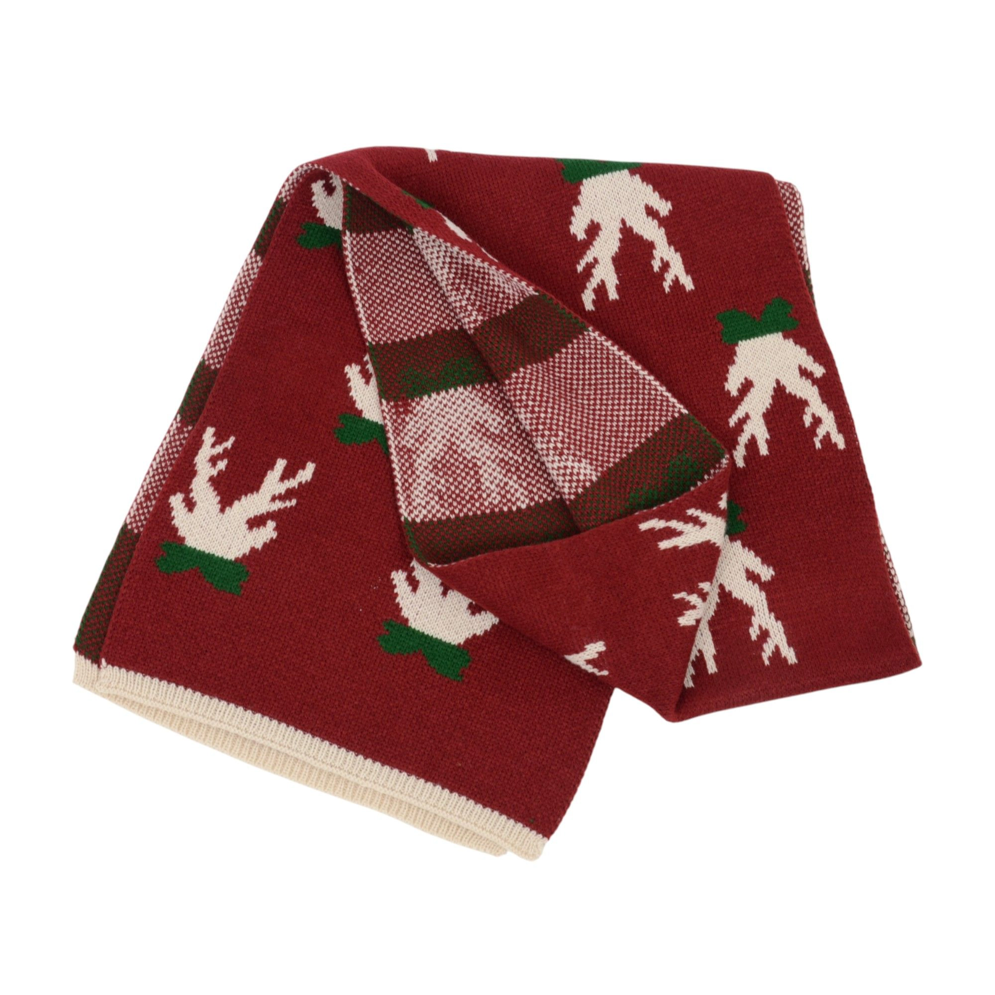 Anna-Kaci Women's Holiday Reindeer Snowflake Knit Winter Scarf 66 x 12