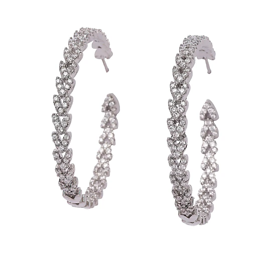 AGP PARIS Womens Diva Twinkling Small Hoop Earrings