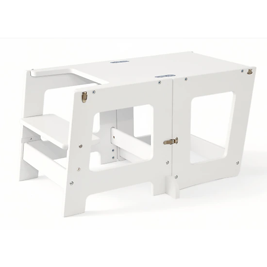Stepup Baby® 2 in 1 Convertible Toddler Tower - White | Standing Tower Converts into Table for Ages 2–6