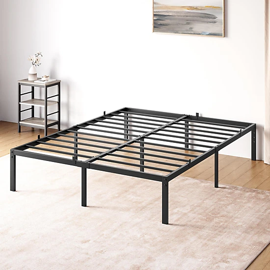 BebreezChic Metal Bed Frame, 14-Inch Heavy Duty Platform with Under-Bed ...