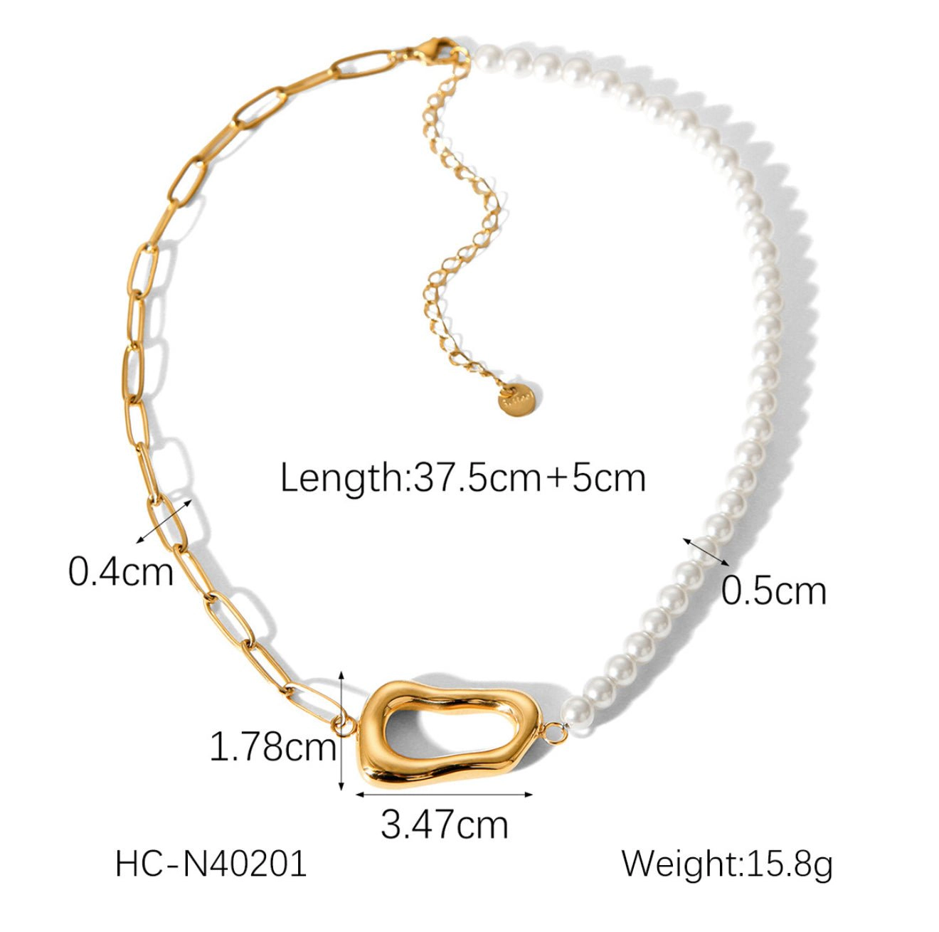 DressAtR Women's Gold Plated Pearl Pendant Necklace
