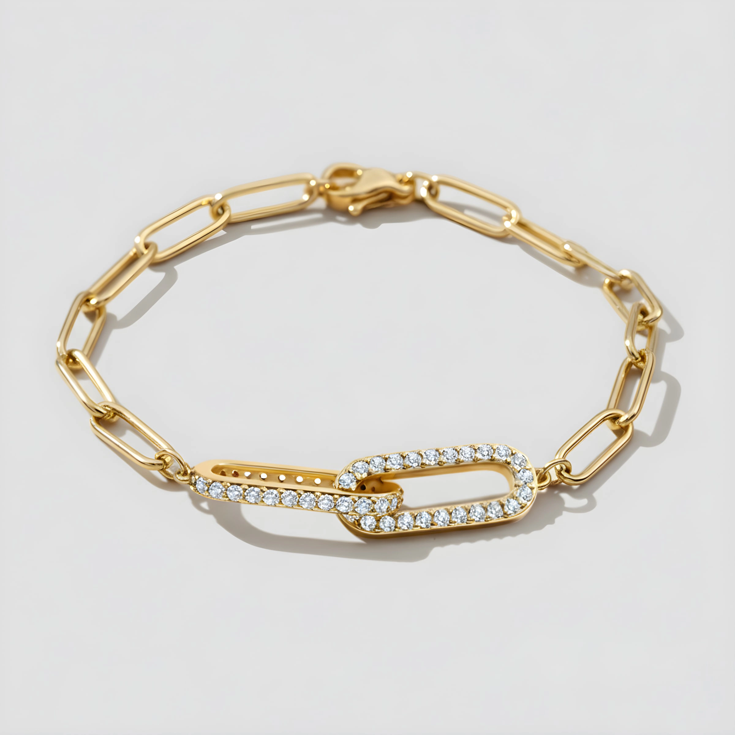 Mint & Lily Women's Pave Paperclip Chain Bracelet