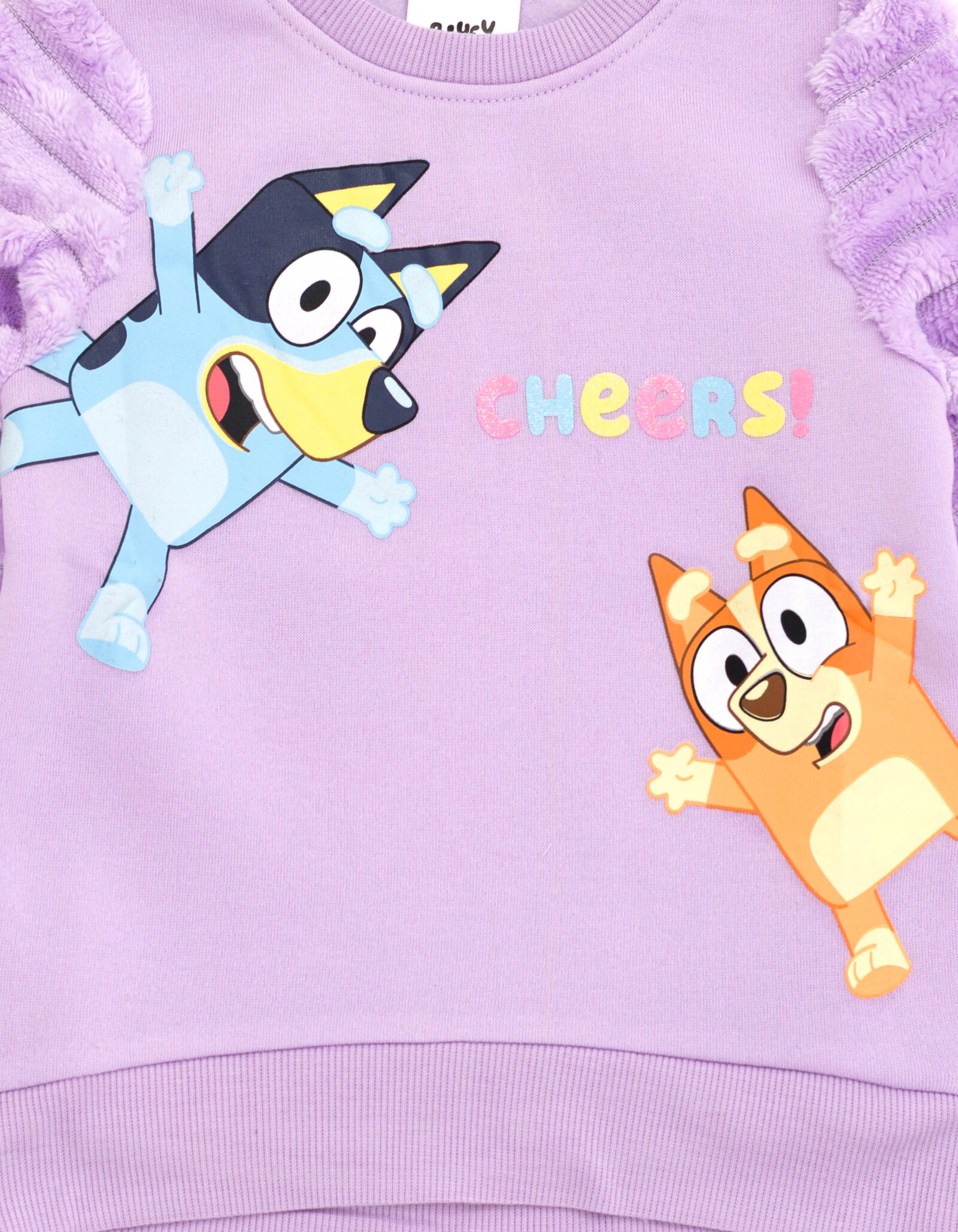 Bluey Girls' Faux Fur Pullover Sweatshirt