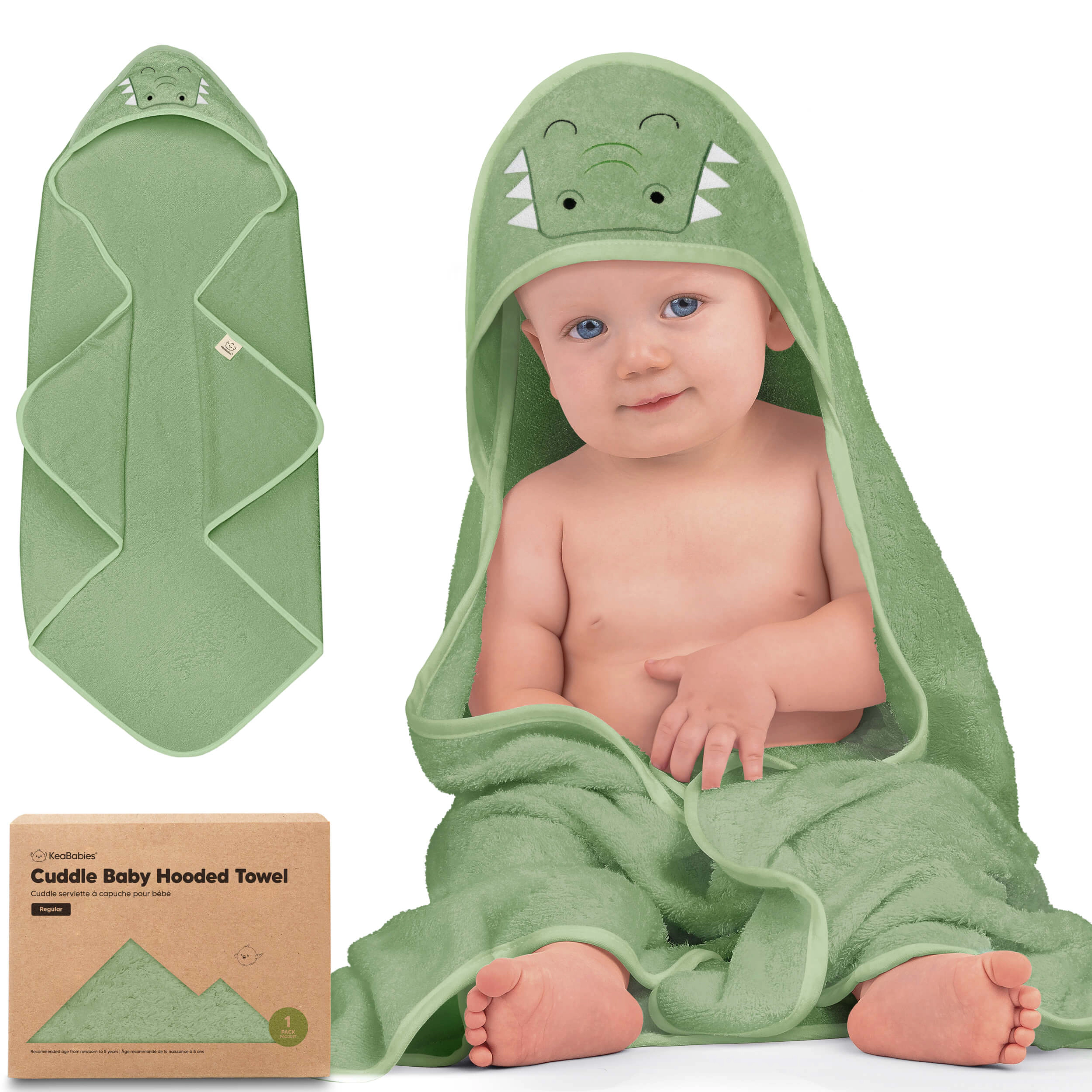 KeaBabies Cuddle Baby Hooded Towel for Girls, Boys, Regular