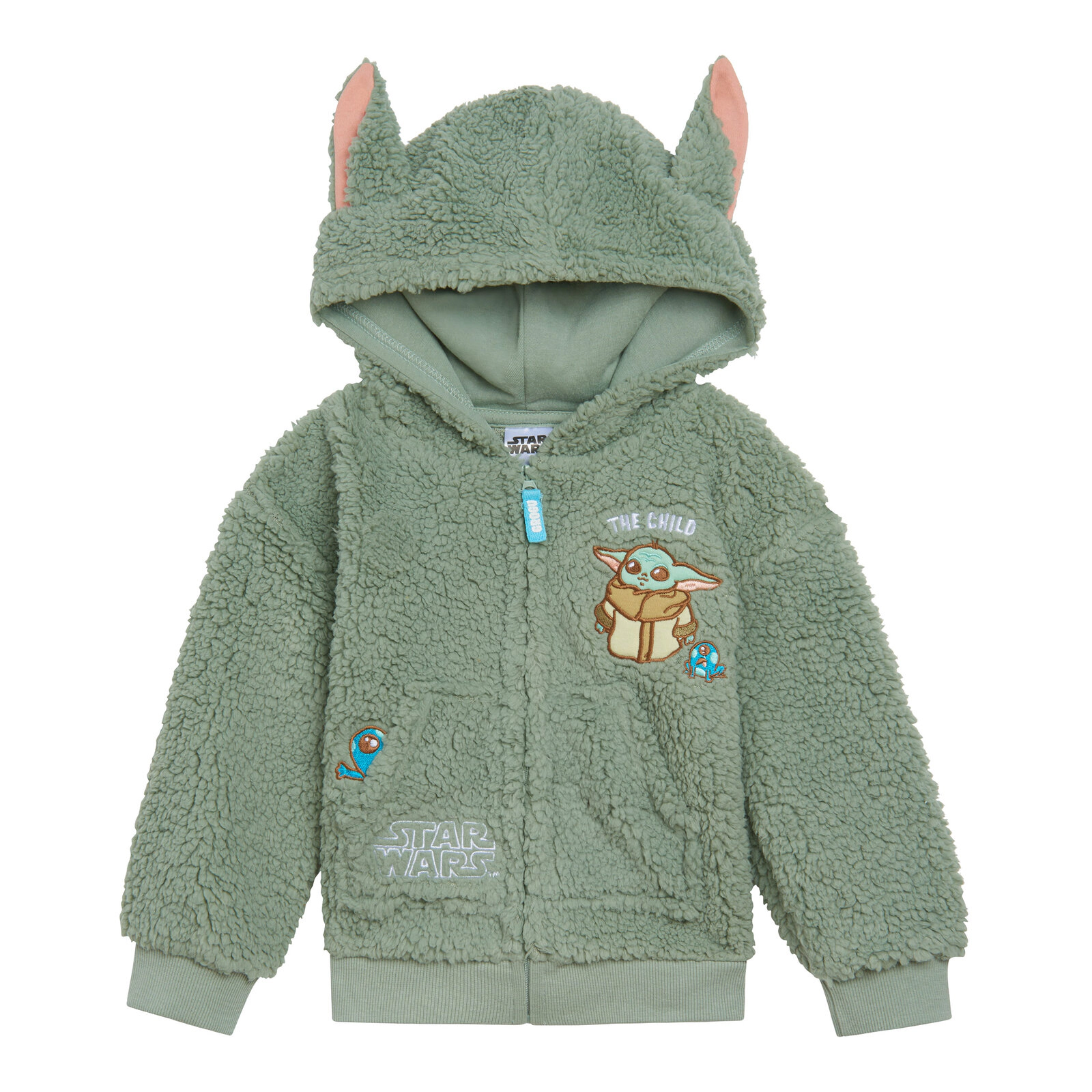 Star Wars The Mandalorian Grogu Cosplay Fleece Zip-Up Hoodie