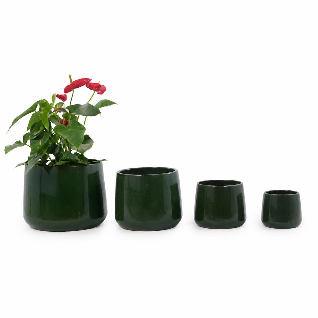 WOW PIONEER Large Round Ceramic Planter for Flowers Herbs Vegetables and Shrubs Indoor Outdoor Garden Patio Decor