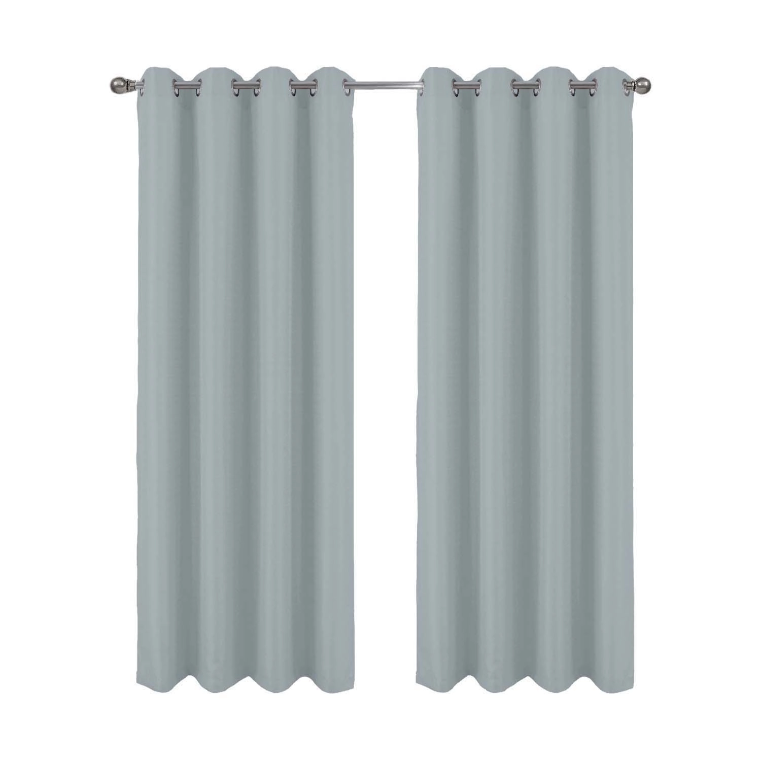 RT Designer Collection Cindy Textured 2 Pack Grommet Curtain Panel 36" x 84" Silver