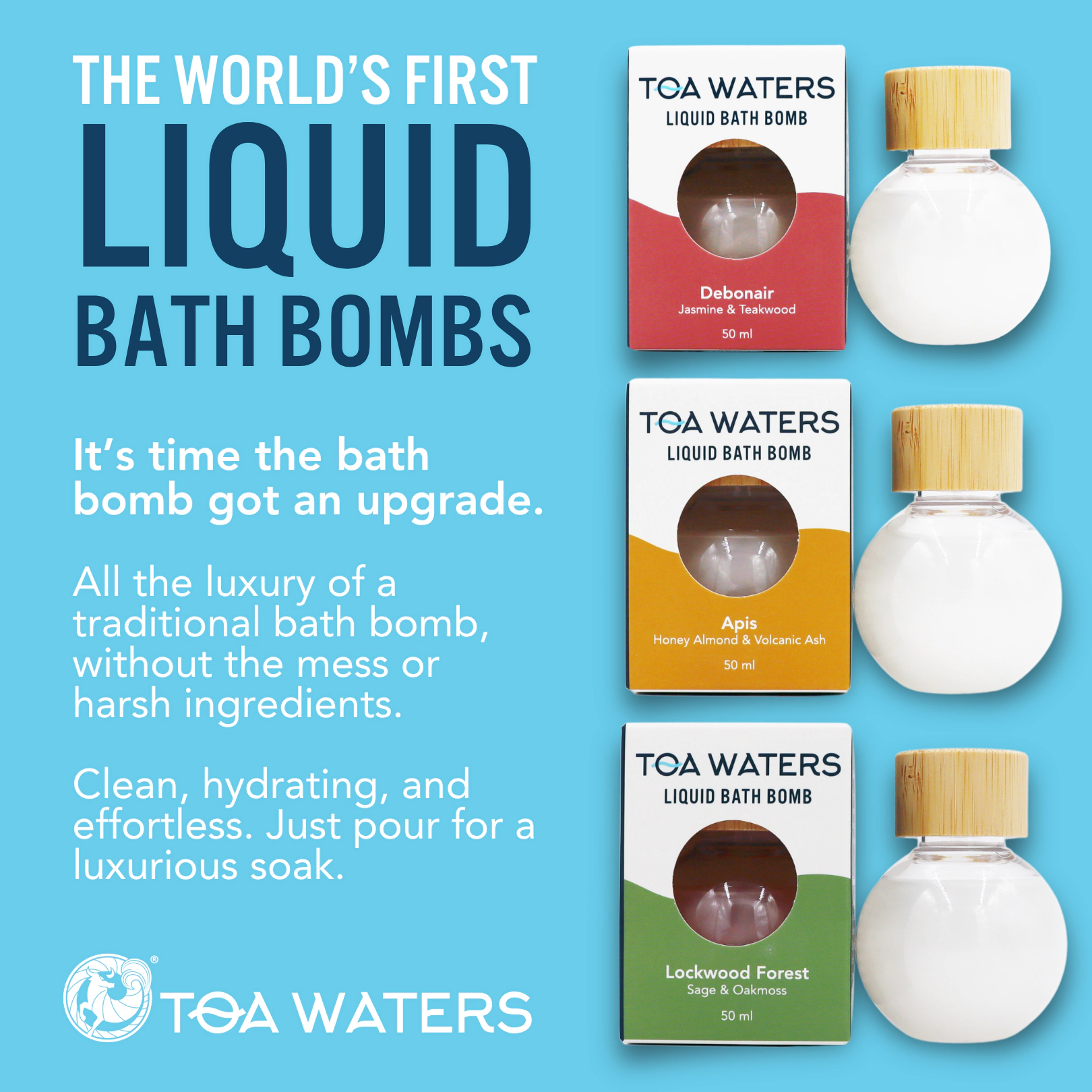 TOA Waters Unisex Liquid Bath Bomb The Owl's Tale - Eucalyptus, Vanilla, and Frosted Juniper