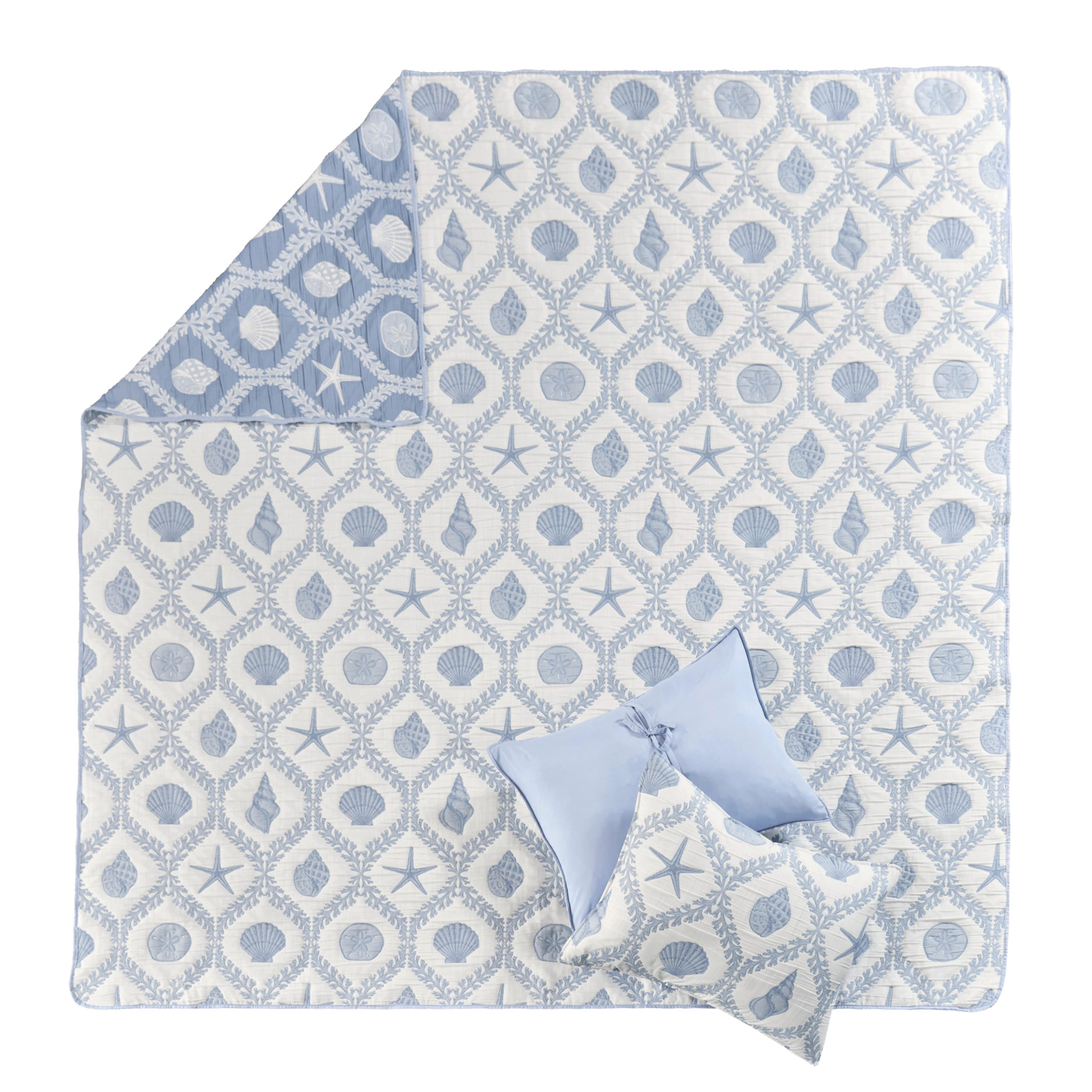 Greenland Home Fashions Laguna 100% Polyester Reversible 3 PC Coverlet Set