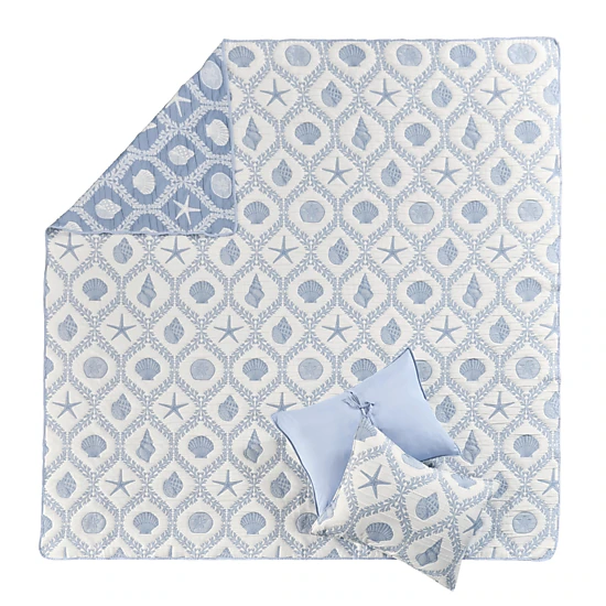 Greenland Home Fashions Laguna 100% Polyester Reversible 3 PC Coverlet Set
