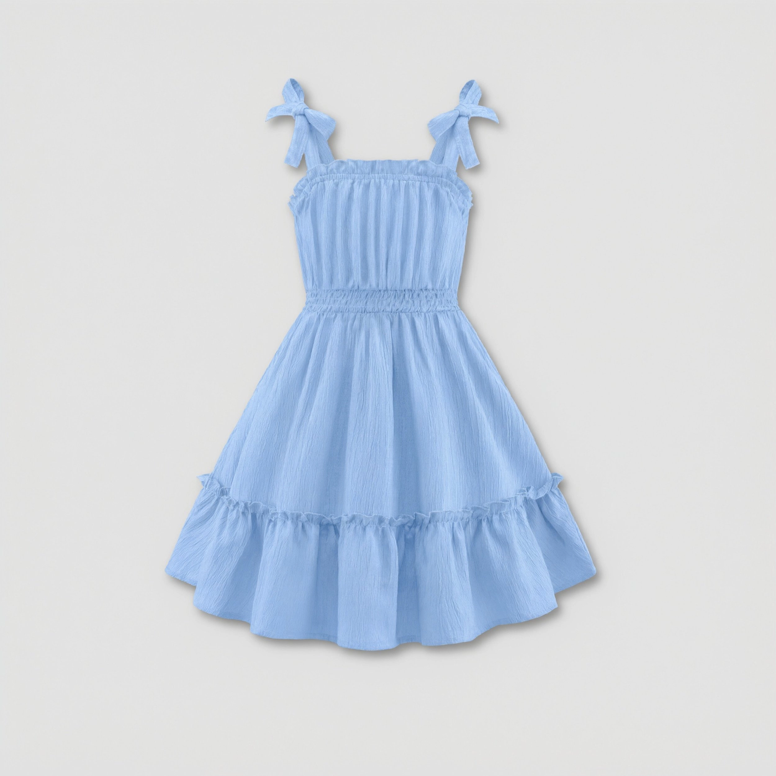 Arshiner Girl's Bowtie Straps Sleeveless Flowy Ruffle Trim Boho Sundress