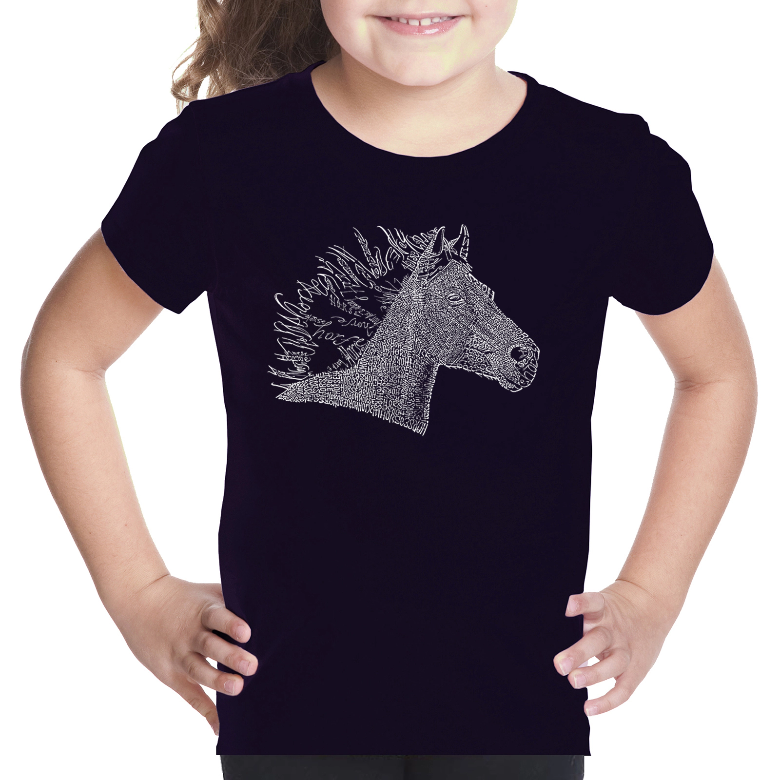 LA Pop Art Girls Word T-Shirt - Horse Mane