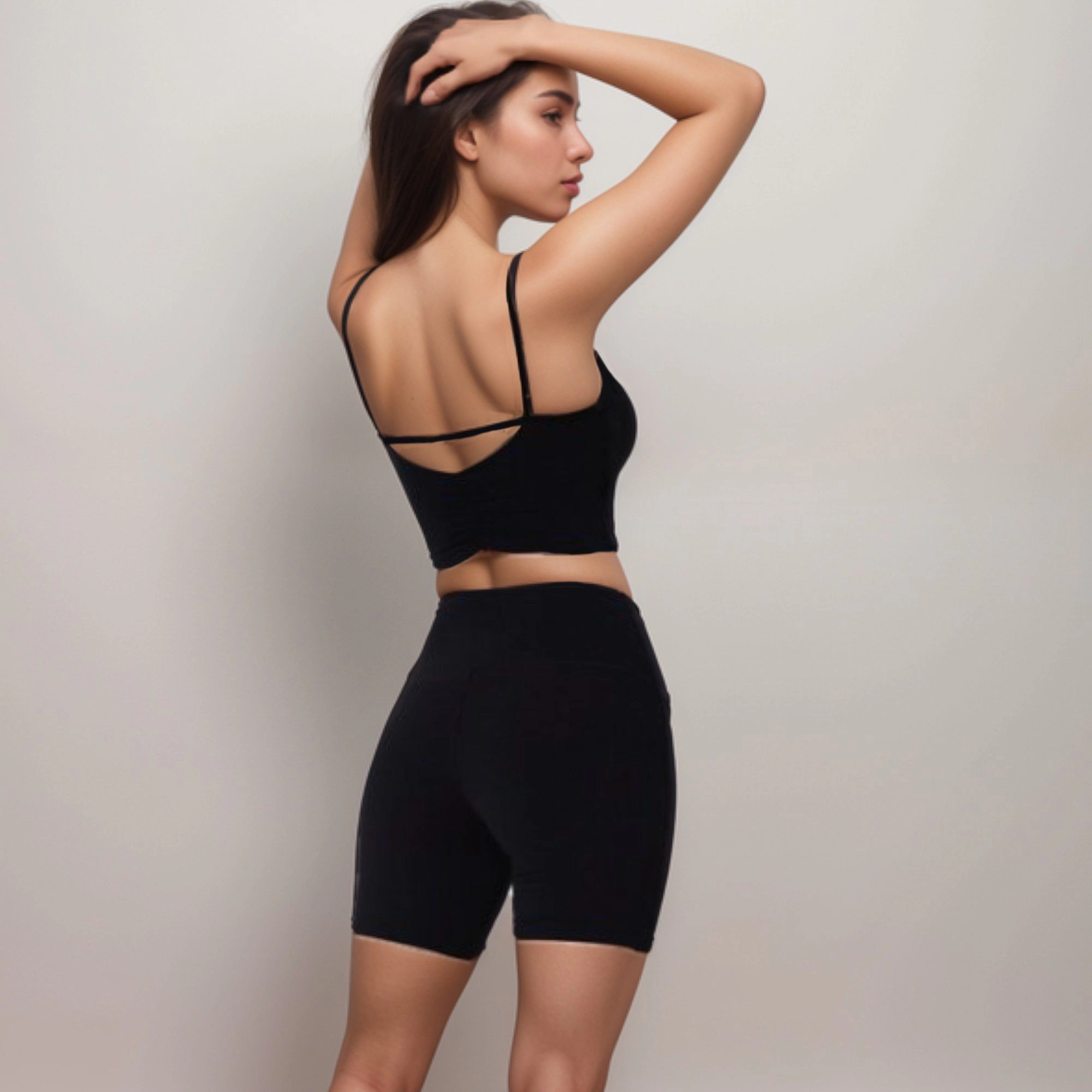 Anna-Kaci Women's Scoop Neck Cropped Activewear Tank Top with Wide Straps and Clean Hem Detail