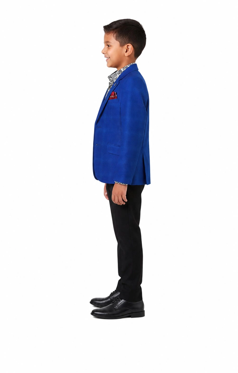 Elie Balleh Boys Slim Fit Checke Sports Coat Blazer