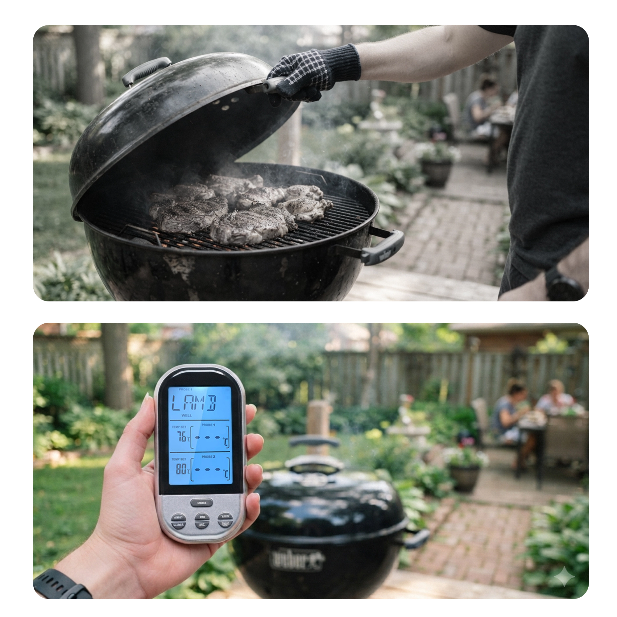 Cheer Collection Wireless Digital Food Thermometer with Remote Display and Probe